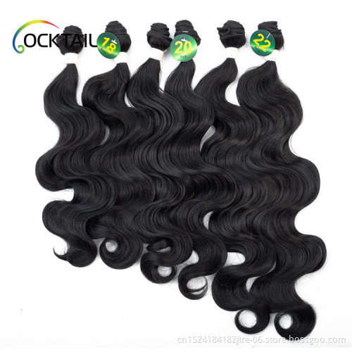 imported fiber wholesale price body wave darling synthetic hair weaving, darling soft full head synthetic hair extensions